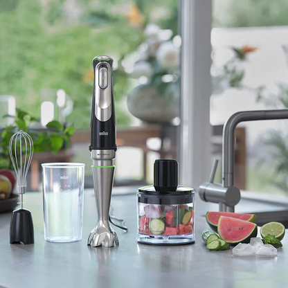 Braun MultiQuick 9 Hand Blender Set, 1200 Watt, Silver Black - MQ 9135XI