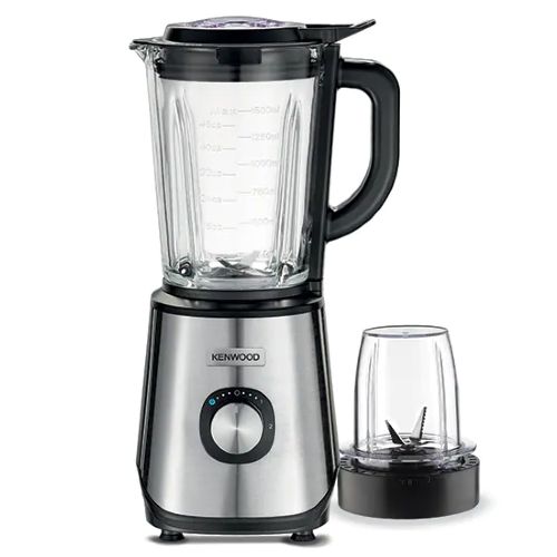 Kenwood Glass Blender 1000W Power Blender Smoothie Blender/Smoothie Maker 2L With Grinder Mill, Chopper Mill, Ice Crush Function Blm45.240Ss Black/Silver