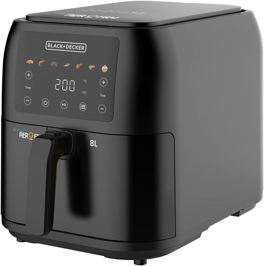 Black + Decker Digital Air Fryer, 8 Liters, 1700 Watt, Black- SAF80-B5