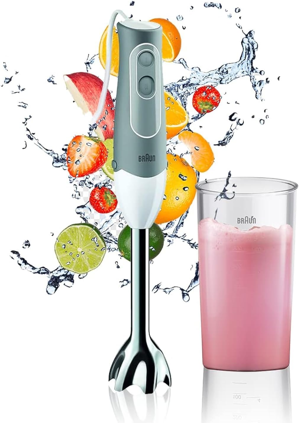 Braun MultiQuick 5 Multifunction Hand Blender, 600ml, 1000 Watt, White - MQ 5200