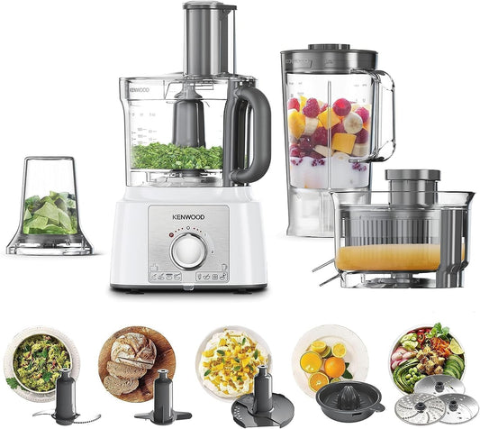 Kenwood multipro express food processor, 1000 watt, multicolor - fdp65.750wh