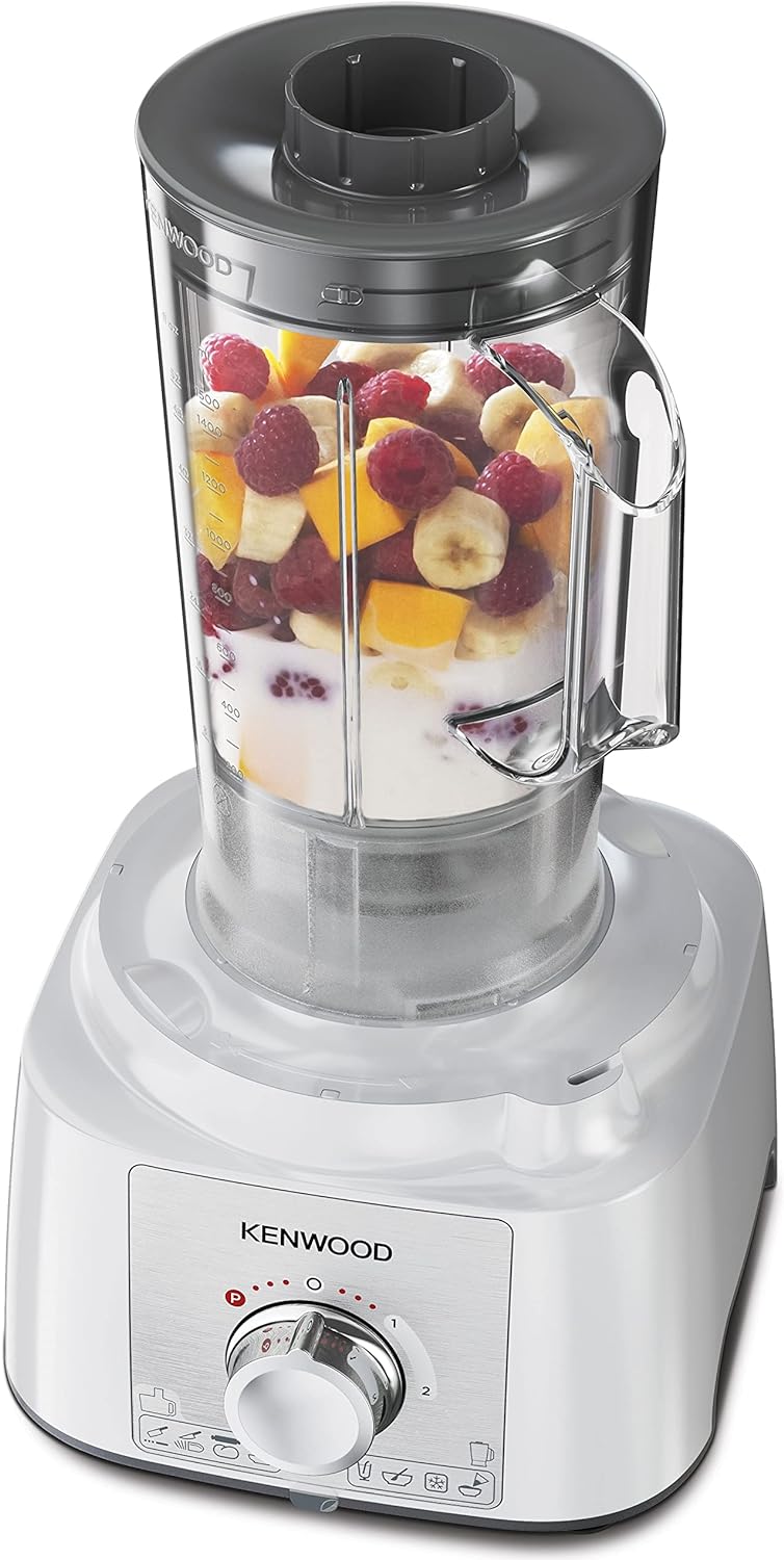 Kenwood Food Processor, 2.1 Liter, 1000 Watt, White - FDP65.400WH