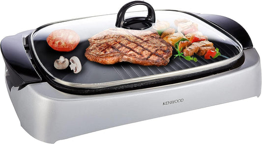 Kenwood Health Grill 2000 Watts With Glass Lid, Silver – HG266