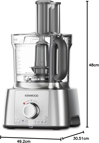 Kenwood MultiPro Express Food Processor, 1000 Watt, 3 Liter, Silver - FDP65.880SI