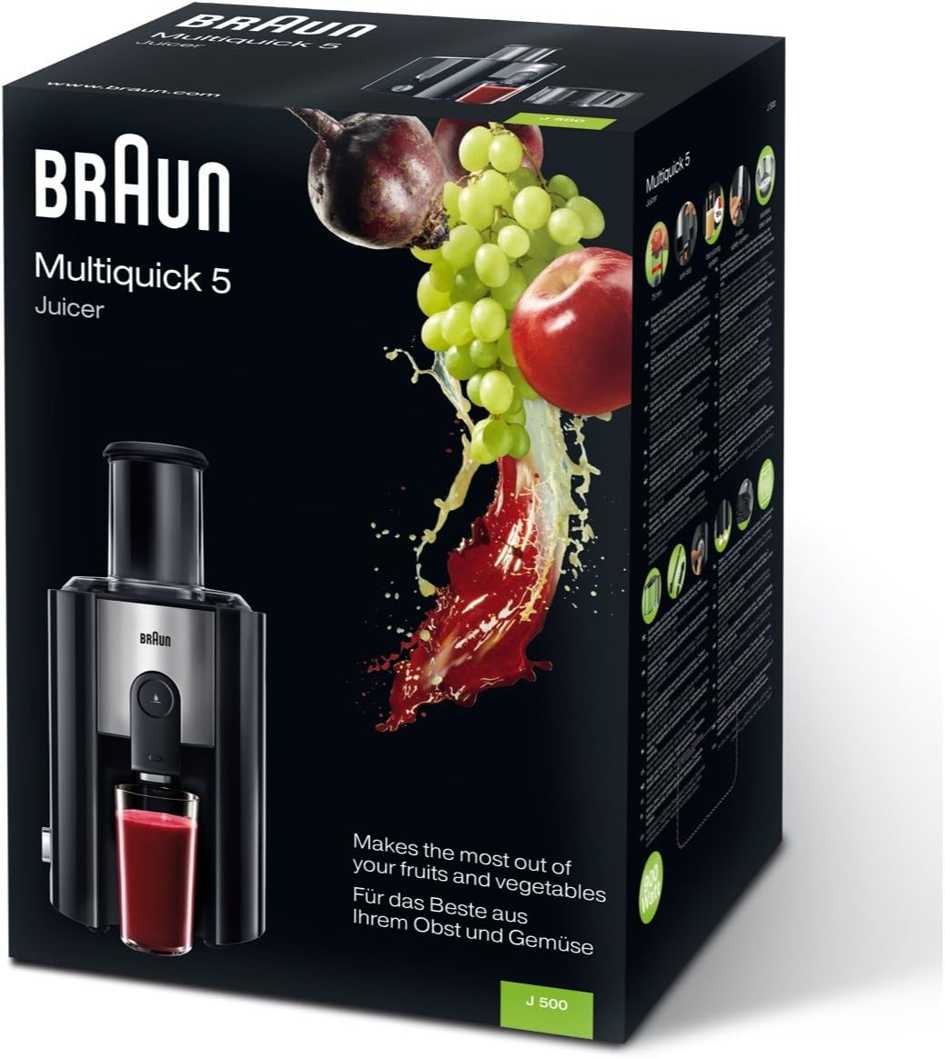 Braun MultiQuick 5 IdentityCollection Spin Juicer 900 Watts, J500 Black