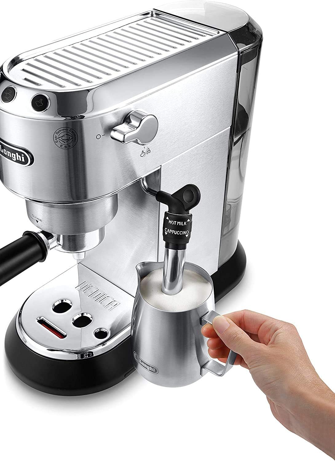 Delonghi Dedica Espresso Coffee Machine, Silver - EC685.M