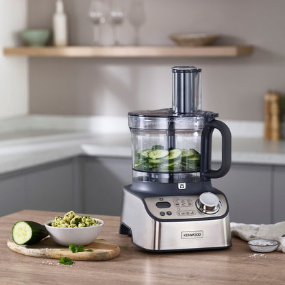 Kenwood Food Processor 1000W with Glass Blender, Glass Mill, Juicer Extractor, Dual Metal Whisk, Dough Maker, Citrus Juicer, Express Serve/Salad Maker, FDM71.980SS Silver