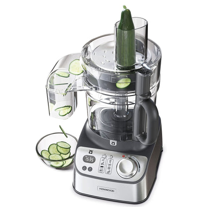 Kenwood Food Processor 1000W with Glass Blender, Glass Mill, Juicer Extractor, Dual Metal Whisk, Dough Maker, Citrus Juicer, Express Serve/Salad Maker, FDM71.980SS Silver