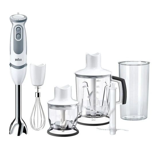 Braun MultiQuick 5 Vario Hand Blender with Attachments, 1000 Watt, White/Grey, MQ 5245 WH