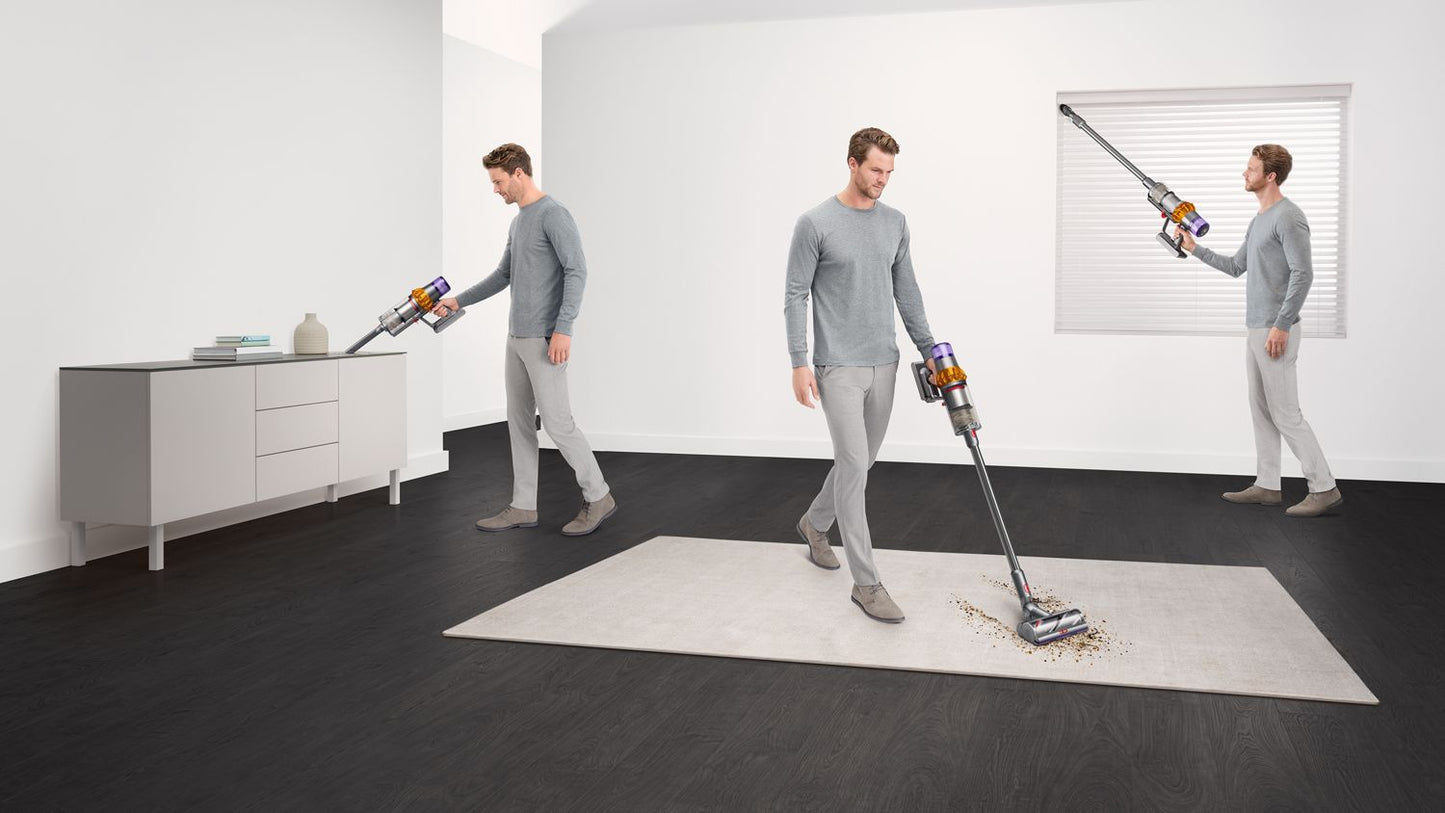 مكنسة كهربائية لاسلكية Dyson V15 Detect، باللون الأصفر/النيكل