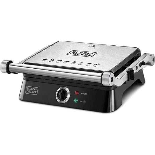 BLACK+DECKER Electric Grill, 1400 Watt, Silver - CG1400-B5