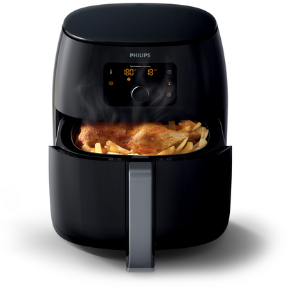 Philips Avance Collection Airfryer XXL 1.4 kg, 7.3L Capacity Pan, Rapid Air Technology, Fry, Bake, Grill and Roast, Connected with HomeID APP, Black –  HD9650/94