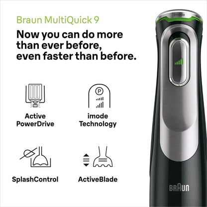 Braun MultiQuick 9 Multifunction Hand Blender, 1.25 Liter, 1200 Watt, Black - MQ 9147X